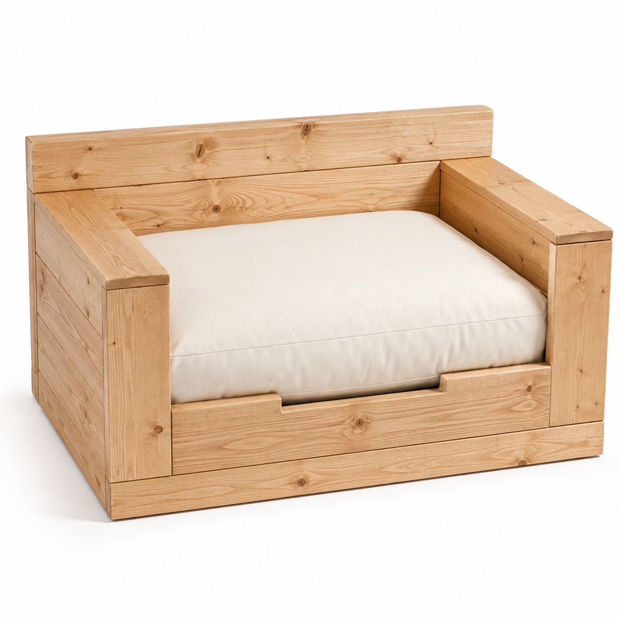 Drewniany fotel-legowisko dla psa L 90 × 65 × 45 cm