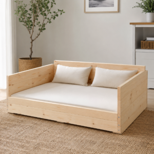 Drewniana sofa-legowisko dla psa M 80 × 55 × 38 cm