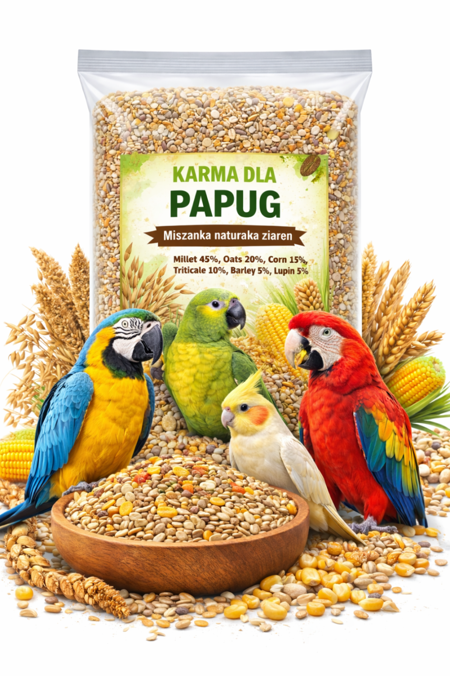 Karma dla papug mieszanka ziaren naturalna 10kg