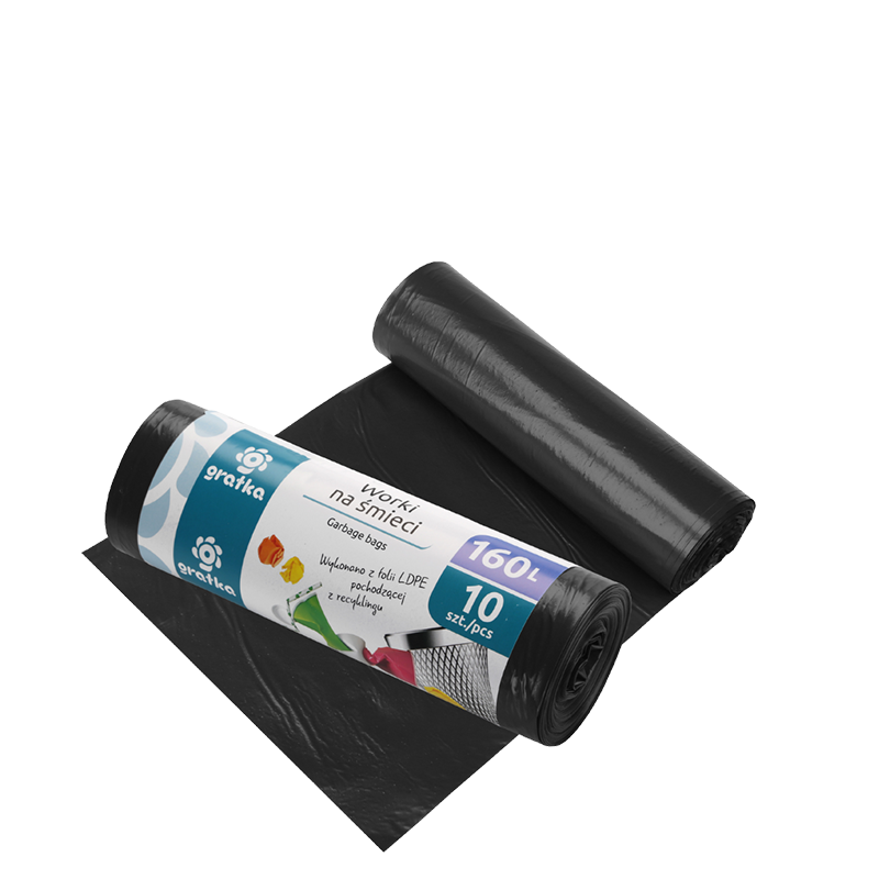 Worki na śmieci GRATKA 160 l LDPE – 10 szt.