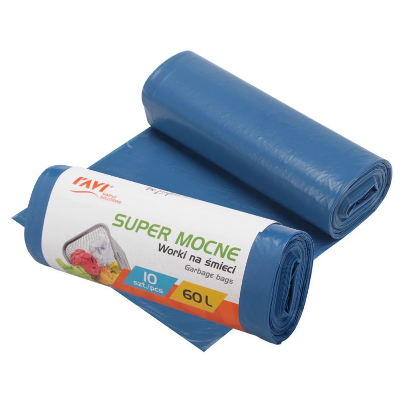 Worki na śmieci 60 l 60 × 80 cm/10 szt. LDPE