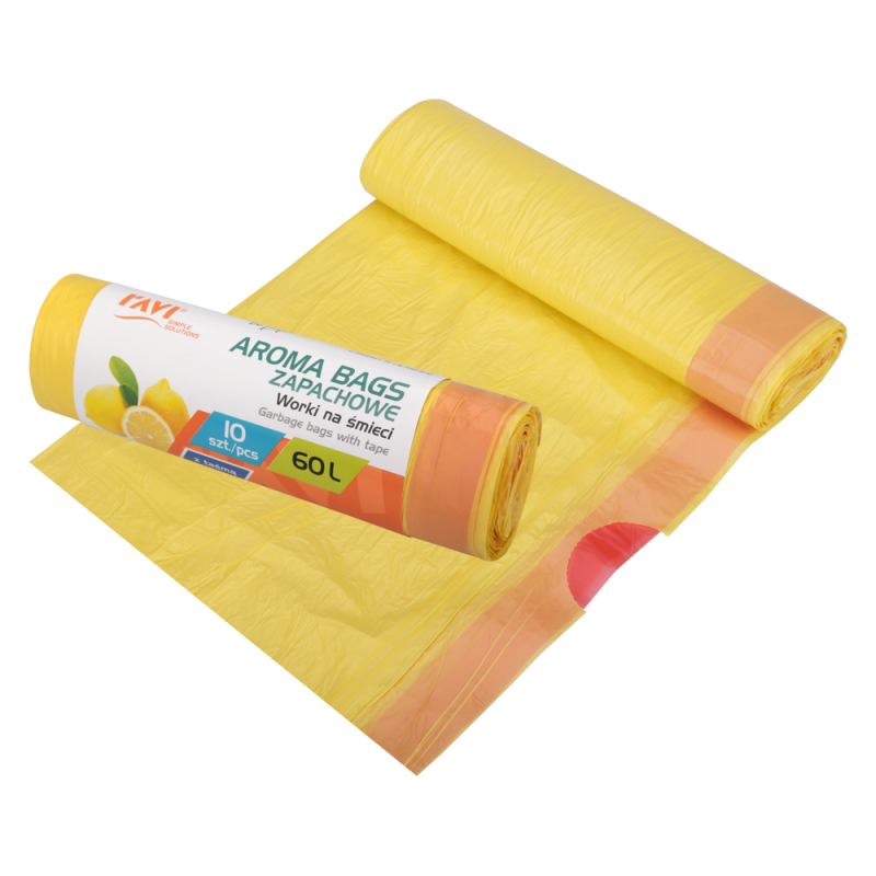 Worki na śmieci Aroma Bags z taśmą Cytrynowe 60 l – 10 szt.