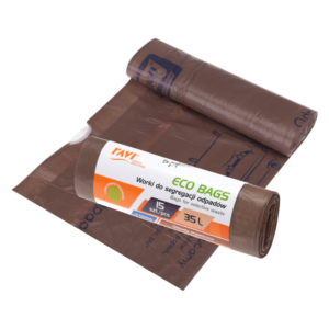 Worki Eco Bags z taśmą 35 l, 15 szt. brązowe (odpady organiczne)